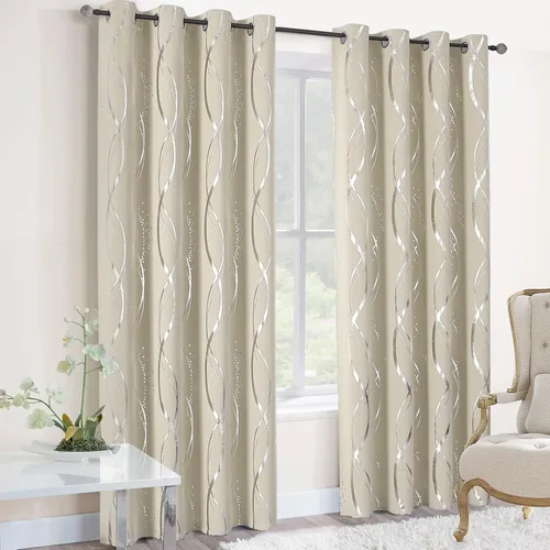 Vista 69 de BUHUA - Paneles de cortinas opacas para sala de estar, cortinas grises con aislamiento térmico, cortinas de ventana para dormitorio - 72 pulgadas