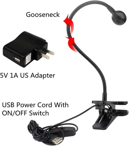 Vista 4 de Luz negra LED de 3 W, 395 NM, cuello de cisne flexible, luz negra UV para detección de satén, lámpara para póster de luz negra, fiesta de luz negra