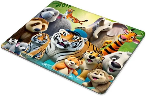 Vista 4 de Animal Collection - Alfombrilla de mouse personalizada con base de goma antideslizante para computadoras, laptop, oficina, escritorio, accesorios