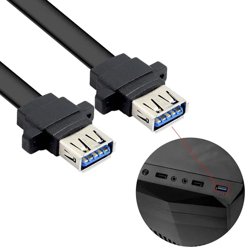 Vista 3 de XMSJSIY Cable del panel frontal USB 3.0 de la placa base 19/20pin Cable a
