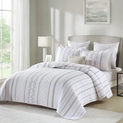 Vista 2 de PERHOM Juego de ropa de cama de 100 % algodón bohemio con 2 fundas