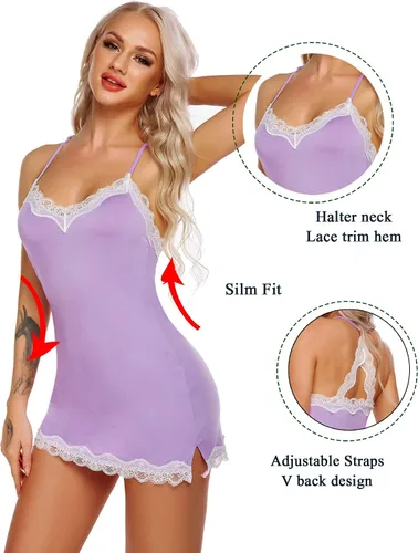 Vista 6 de Avidlove - Camisón de lencería sexy de mujer para dormir