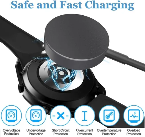 Vista 2 de Compatible con Galaxy Watch 8 7 6 5 Pro 4/4 Classic Charger, cable de carga USB tipo C Dock de 3.3 pies / 39.4 in