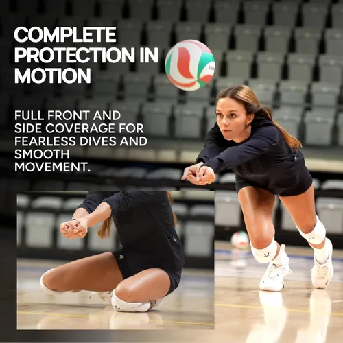 Vista 3 de Rodilleras de voleibol extra Pro Light Premium para principiantes, color negro S, soporte ergonómico ligero para entrenamiento y técnica de suelo
