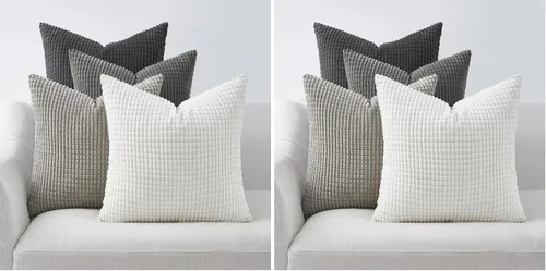 Vista 25 de Topfinel - Paquete de 4 fundas de almohada decorativas en negro y blanco de 16 x 16 pulgadas para sala de estar, sofá, cama, decoración rústica