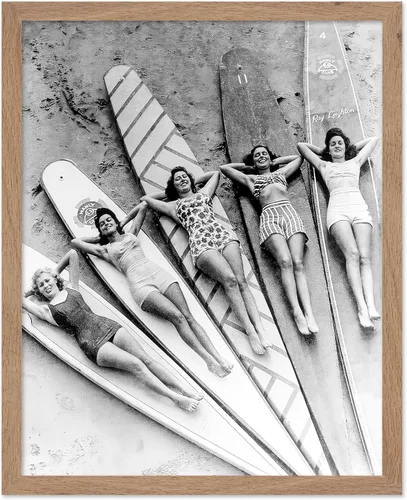 Vista 41 de Poster Master Póster vintage de mujeres en la playa, impresión de moda, arte de traje de baño, regalo glamoroso para hombres, mujeres, nadadores