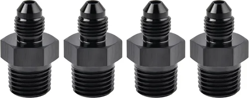 Vista 9 de EVIL ENERGY 3AN macho Flare a 1/4 "NPT adaptador de montaje de tubería de aluminio recto negro 4PCS