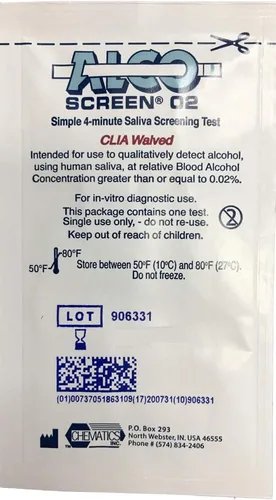 Vista 3 de AlcoScreen Prueba de detección de alcohol de saliva (paquete de 12)