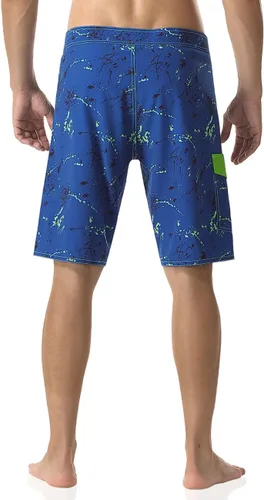Vista 3 de unitop Trajes de baño para hombre, de secado rápido, estampado tropical, pantalones cortos casuales con forro