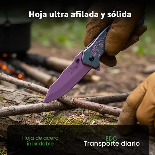 Vista 4 de SZCO Supplies 300586-PU Flying Dragon Assisted Open Rescue Utility Cuchillo Púrpura