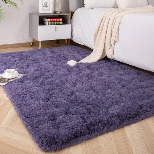 Vista 38 de Foxmas Alfombras de Área Suaves y Esponjosas para Dormitorio, Habitación de los Niños, Alfombra de Guardería de Felpa Peluda, Alfombras Peludas