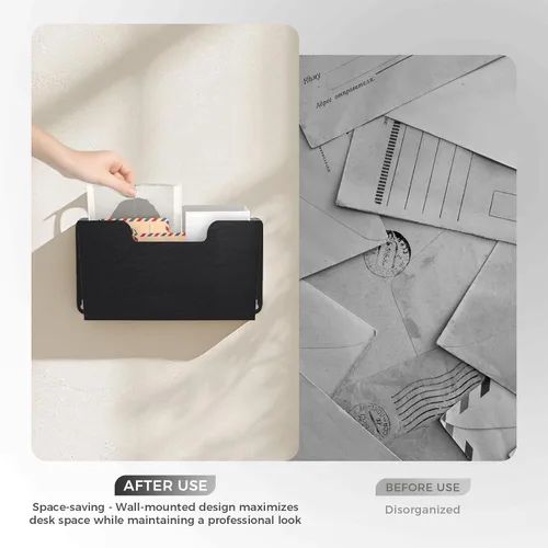Vista 8 de OSKIE DR POCKET RACK - Estante para archivos de pared, bolsillo único, organizador de metal para documentos de tamaño carta, organizador