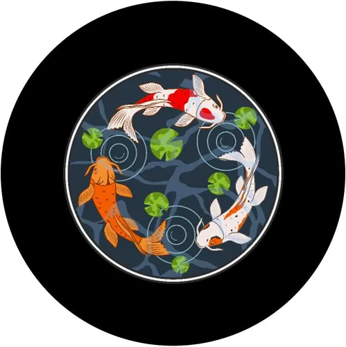 Vista 3 de Koi Fish Three Vintage Funny Japanese Fish Carp Pond Graphic PopSockets PopGrip intercambiable