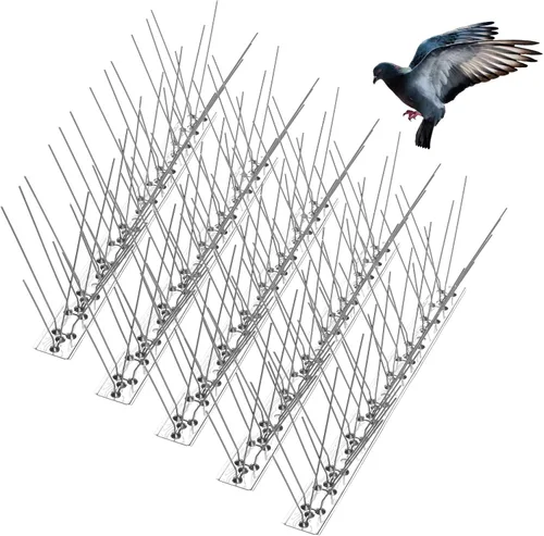 Vista 10 de REMIAWY - Púas para palomas y pájaros pequeños, púas disuasorias para exteriores para mantener alejadas a las ardillas y gatos, alambre de acero