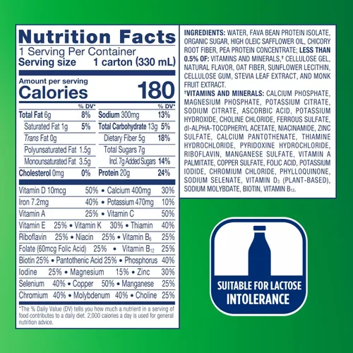 Vista 2 de Ensure Batido nutricional de vainilla con proteína vegana a base de plantas I Sin gluten I Sin lácteos I Batido sin soja I Paquete de 12