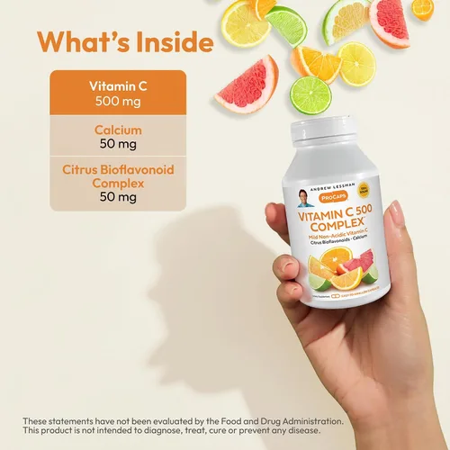 Vista 3 de Andrew Lessman ProCaps Vitamina C 500 Complejo 180 Cápsulas