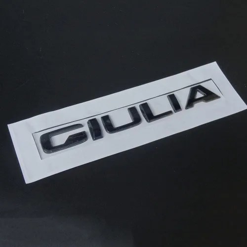 Vista 9 de Giulia - Letra metálica 3D para maletero de Alfa Romeo 2018-2021 2022, calcomanía deportiva para portón trasero, color negro brillante, accesorios
