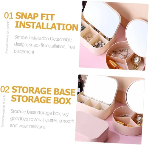 Vista 4 de Beavorty Box Storage vanity mirror cosmetic mirror with storage Jewelry Storage Case vanity mirror with storage joyero para mujer Jewelry Case