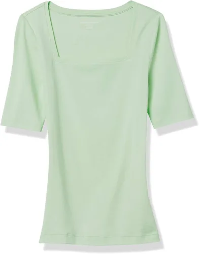 Vista 56 de Amazon Essentials - Camiseta de manga corta y cuello cuadrado para mujer