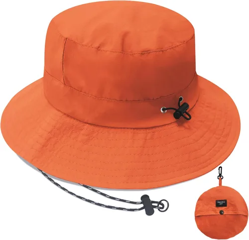 Vista 16 de PFFY Waterproof Bucket Hats for Men Women Packable Sun Hat for Outdoors Caqui Sólido