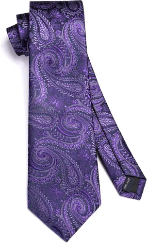 Vista 39 de HISDERN Corbatas para hombre, corbata de cachemira y bolsillo cuadrado tejido clásico floral para hombre, corbata de fiesta de boda