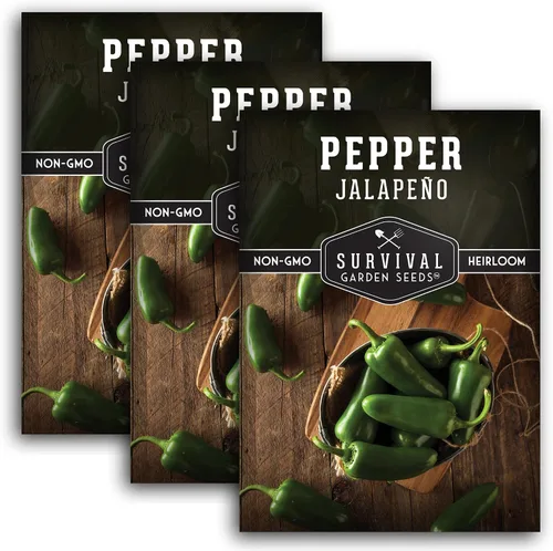 Vista 11 de Semillas de pimiento jalapeño para plantar, pimientos tradicionales sin OMG para encurtidos y salsas, semillas de jardín de supervivencia