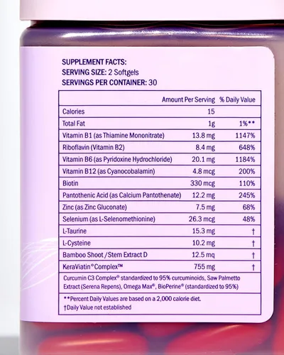 Vista 4 de Keranique Suplementos para el cabello y el cuero cabelludo - Promueve la fuerza y el crecimiento. Lo mejor para el cabello fino. Nutre con biotina