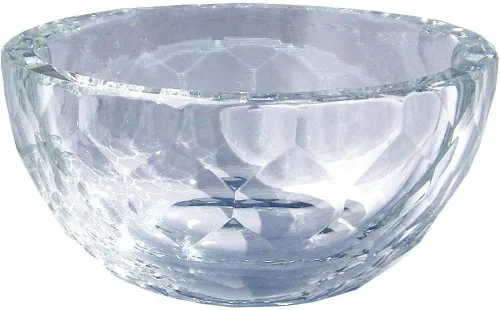 Vista 2 de Amlong Crystal Mini cuenco de cristal facetado transparente de 3 pulgadas