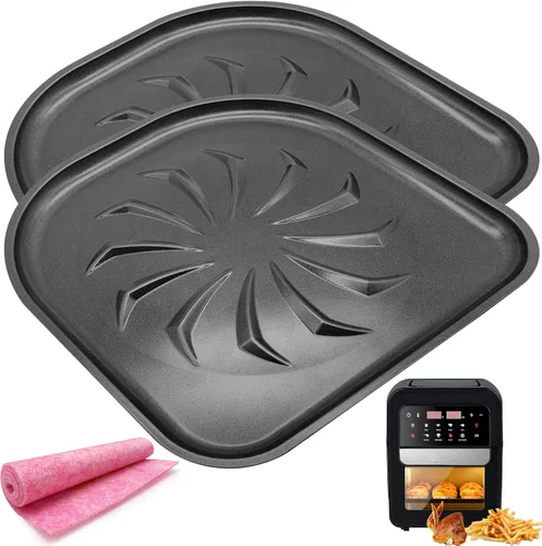 Vista 12 de Bandeja de goteo para freidora de aire instantánea Vortex Plus, 2 bandejas de goteo rectangulares antiadherentes mejoradas para freidora instantánea