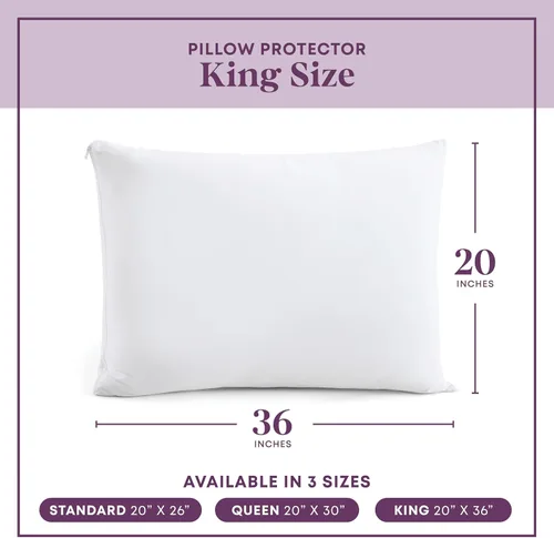 Vista 6 de CirclesHome Juego de 12 protectores de almohada King con cremallera, 100 % algodón, transpirables, protegen las almohadas de la suciedad, el polvo