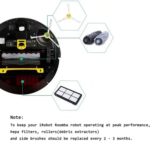 Vista 5 de Paquete de 13 piezas de repuesto para iRobot Roomba 800 900 Series 805 860 870 871 880 890 960 980 985 accesorios de vacío, kit de reposición con 1