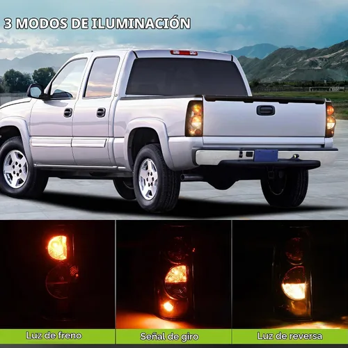 Vista 3 de [Usado] AUTOSAVER88 Conjunto de Luces Traseras Compatible con Chevy Silverado 1999-2006 1500 2500 3500/2007 Silverado con Estilo de Carrocería Lente
