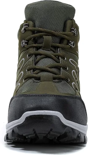Vista 6 de Botas de senderismo para hombre, tenis de caña alta, de tobillo medio, senderismo, montañismo, botas para exteriores, zapatos altos