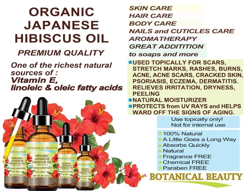 Vista 7 de Botanical Beauty Aceite de HIBISCUS orgánico (Hibiscus Sabdariffa) JAPONÉS 100 Pura Natural Virgen Sin Refinar Prensado en Frío Antienvejecimiento