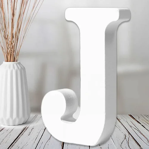 Vista 35 de AOCEAN Letras de madera blanca de 6 pulgadas, letras de madera sin terminar para decoración de pared, letras de pie, rebanadas, decoración