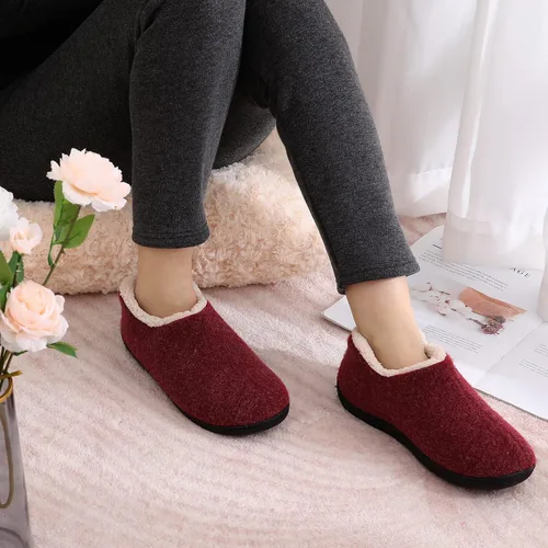 Vista 6 de Leisurely Pace Pantuflas de invierno de espuma viscoelástica para mujer espalda cerrada forro polar pantuflas para interiores y exteriores