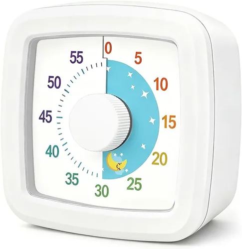 Vista 8 de 60-Minute Countdown for Classroom Office Kitchen Visual Timer for Kids, Desk Timer Kids Time Management Tools with Beautiful Pattern Design