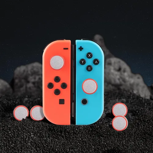 Vista 7 de 6 tapas de silicona para pulgar Switch Joycon, antideslizante, de silicona analógica, para Nintendo SwitchOLEDLite Joycon Controller