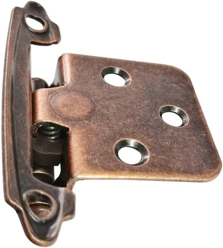 Vista 3 de Bisagra tradicional para gabinete, superposición variable, paquete de 10 unidades, bronce rojo aceitado