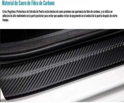 Vista 3 de LEXLEY Protector de umbral de puerta de cuero estilo fibra de carbono para HRV HR-V Explorer 2015-2022, protector de placa antirasguños sucios Azul