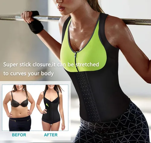 Vista 5 de Rolewpy - Corsé para mujer modelador de figura para entrenamiento deportivo que hacer sudar como en un sauna hecho de neopreno para perder