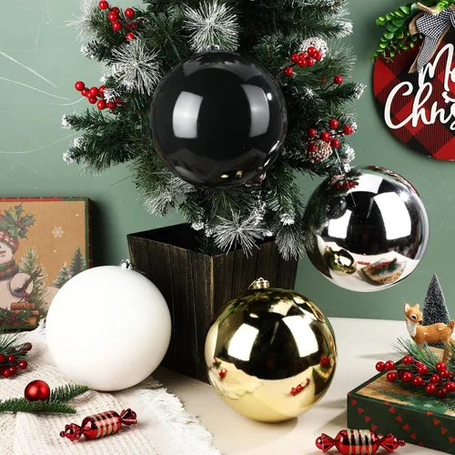 Vista 7 de Zubebe 4 unidades de esferas de adornos de Navidad extra grandes de 8" (200 mm) de plástico de grado comercial gigantes sobredimensionadas