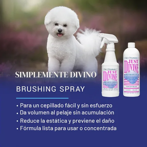 Vista 10 de Chris Christensen Just Divine Spray de Cepillado para Perros, Acicala Como un Profesional, Previene Daños por Cepillado, Desenredante Ligero, Listo