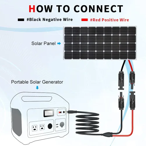 Vista 5 de ELECTOP Conector de panel solar a cable adaptador de CC de 0.315 in, enchufe de alimentación de CC de 6 pies con convertidor de 0.217 x 0.098 in
