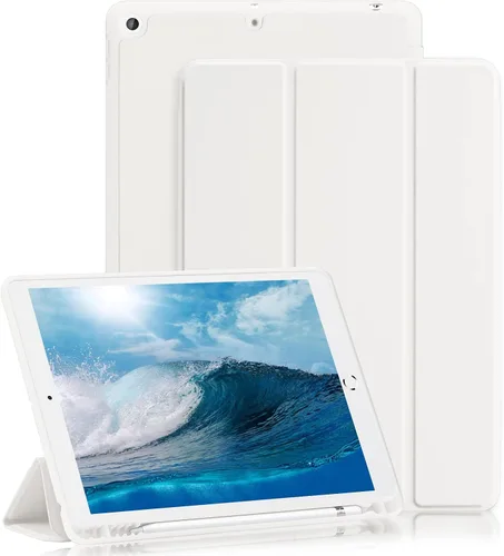 Vista 19 de Funda para iPad 8ª/7ª generación (2020/2019) iPad 10.2 pulgadas con soporte para lápices [encendido/apagado] funda protectora con soporte magnetico