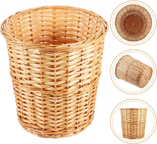 Vista 9 de PRETYZOOM Cesta de almacenamiento tejida moderna para arreglos florales, papelera decorativa para dormitorio, sala de estar