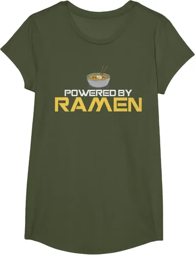 Vista 96 de Camiseta de fideos de anime japoneses Powered By Ramen, Negro, S