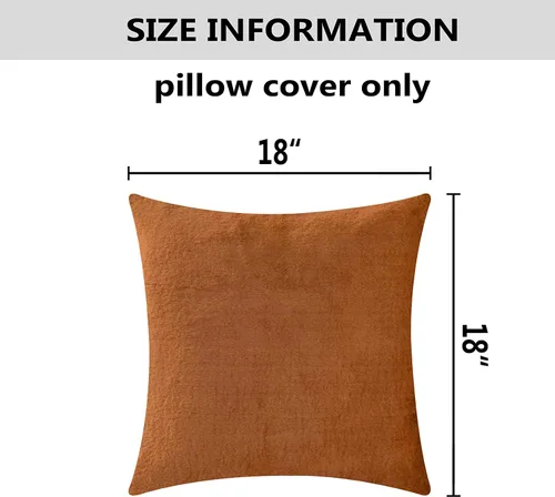 Vista 5 de Home Brilliant Juego de 2 almohadas de felpa de piel sintética marrón para sofá, fundas de almohada decorativas cuadradas cálidas para patio, juego