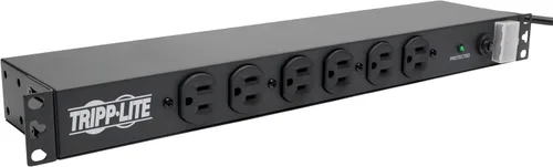 Vista 11 de Tripp Lite Regleta de alimentación PDU para montaje en rack de 12 tomas, enchufes frontales y traseros de grado de red, 15A, 120V, cable de 15 pies