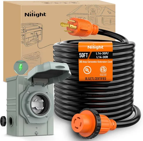 Vista 20 de Nilight Cable de Extensión para Secadora EV de 15 Pies 3 Clavijas 30 Amperios NEMA 10-30P 10-30R Cable de Extensiones Antiguas Servicio Pesado